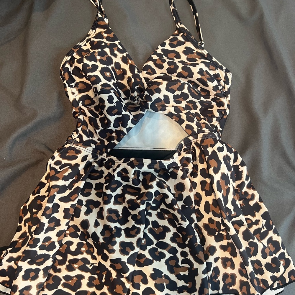 Leopard Print Kids Swim One Piece